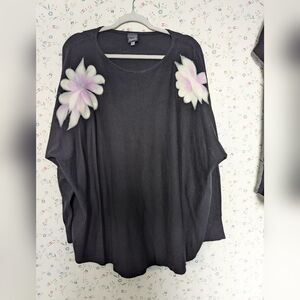 🖤 Aaedea 2X Pullover Sweater Felted White Lavender Floral Professional